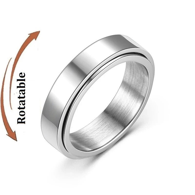 Stainless Steel Spinning Anxiety Ring