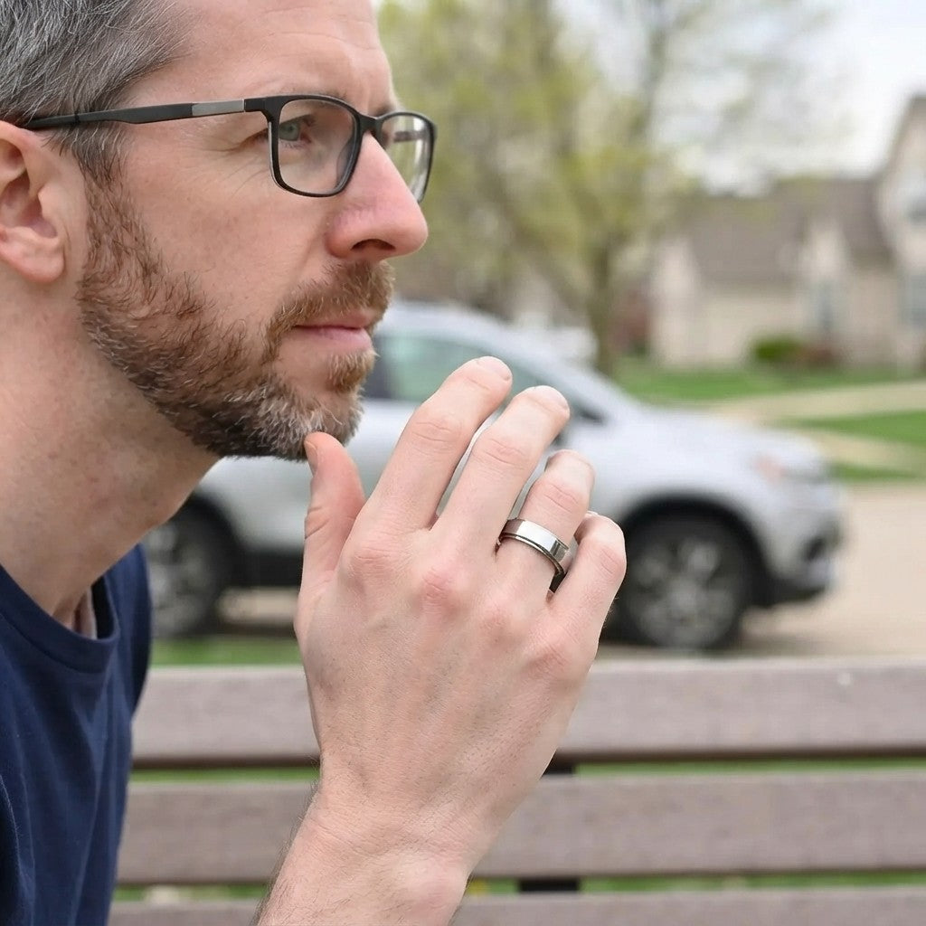 Stainless Steel Spinning Anxiety Ring