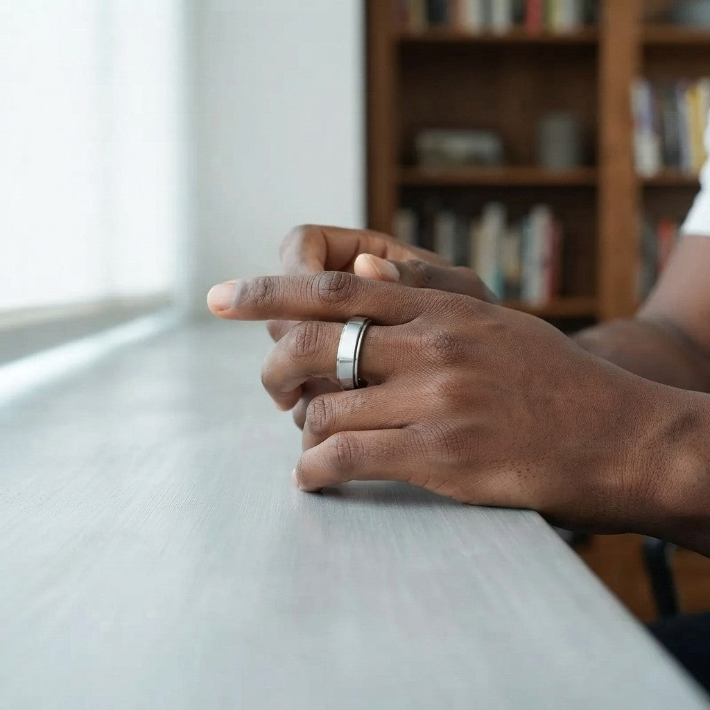 Stainless Steel Spinning Anxiety Ring